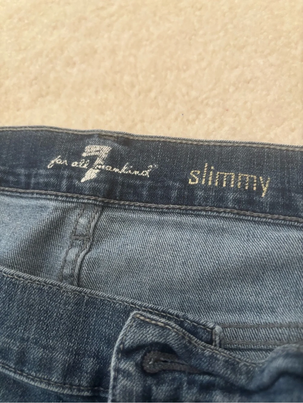 7 For All Mankind Men's Dark Blue Straight Jeans